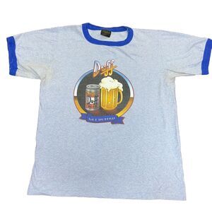 The Simpsons‎ Duff "Get Duffed" T-Shirt ORIGINAL Med Ringer Tee Vintage 90s